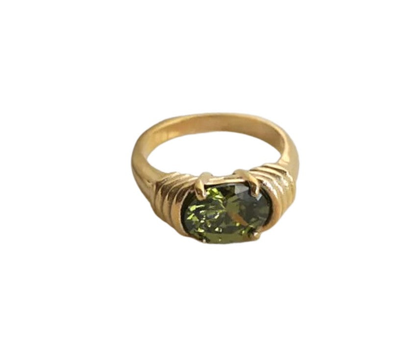 Oval Simulated Peridot Ring