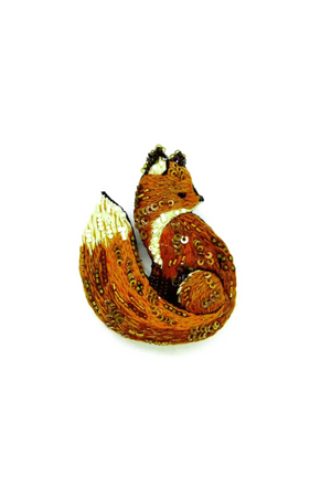 Red Fox Brooch Pin