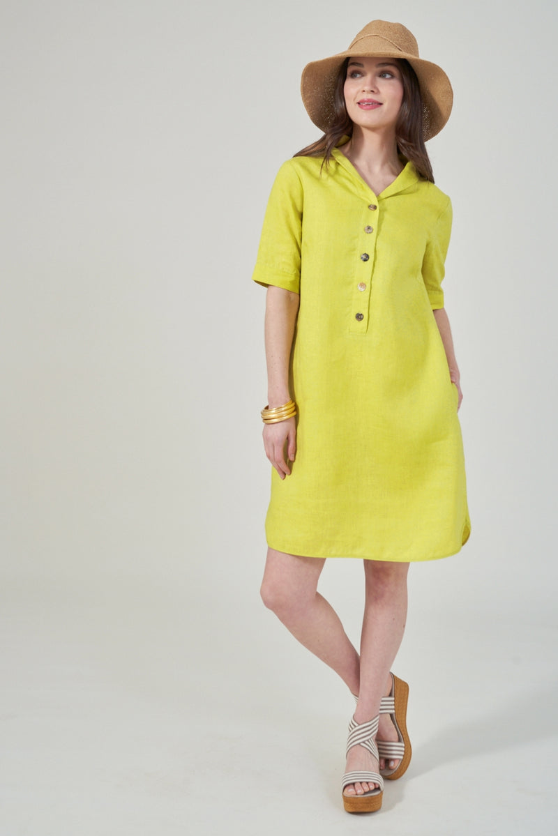38" Shirt Collar Dress with Elbow Sleeves Amélline