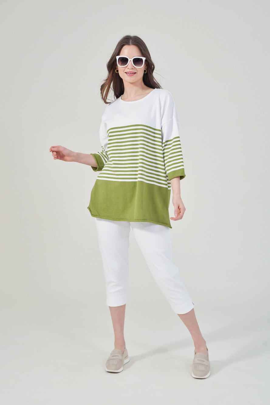 25” Square Stripe Top New Orleans Knitwear