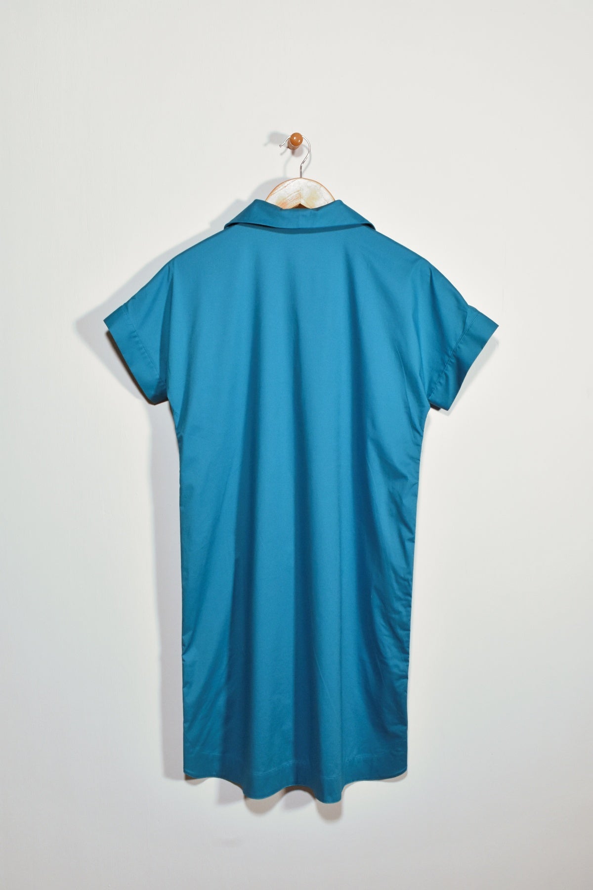 38" Short Sleeved Poplin Dress with Pockets Amélline