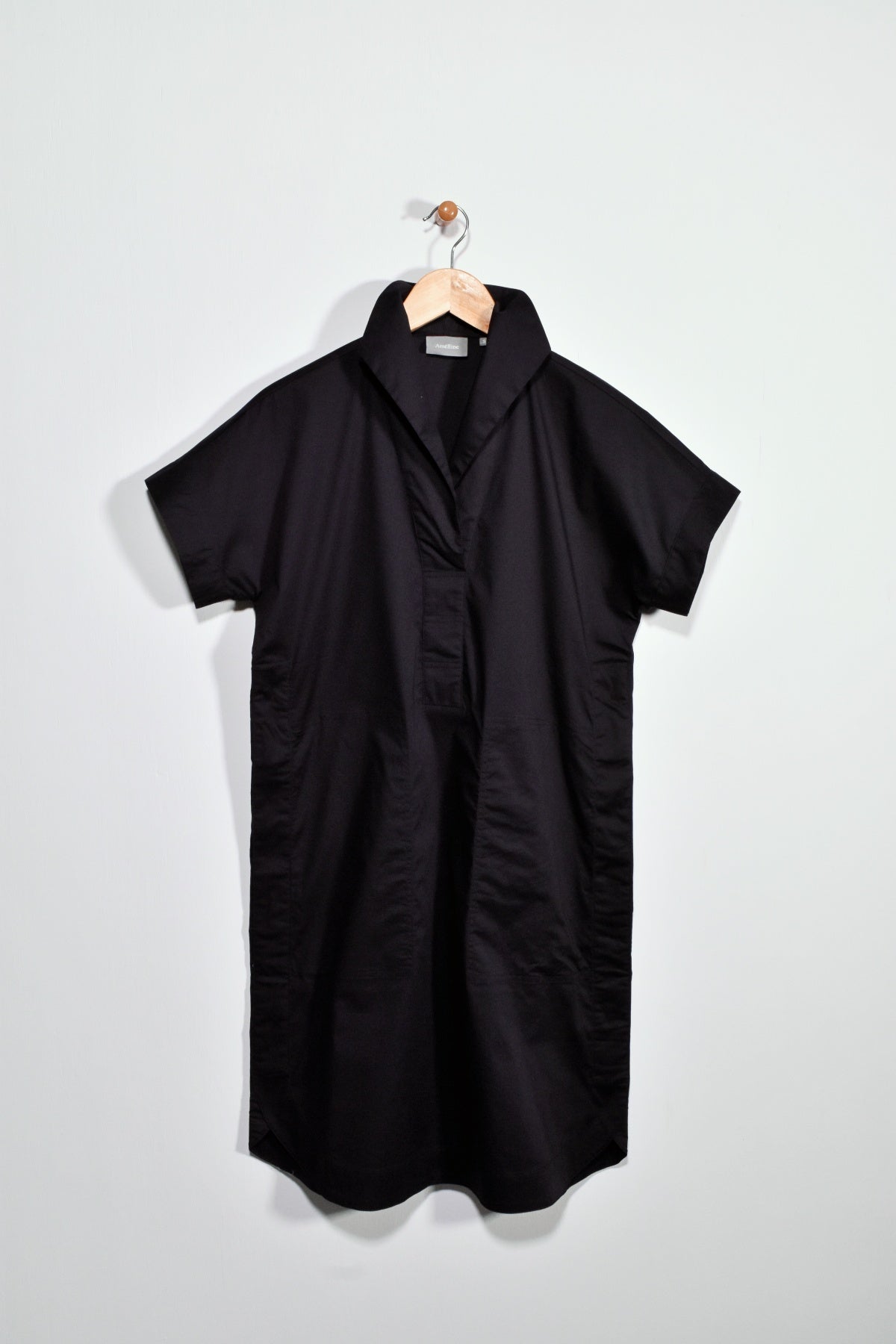 38" Short Sleeved Poplin Dress with Pockets Amélline