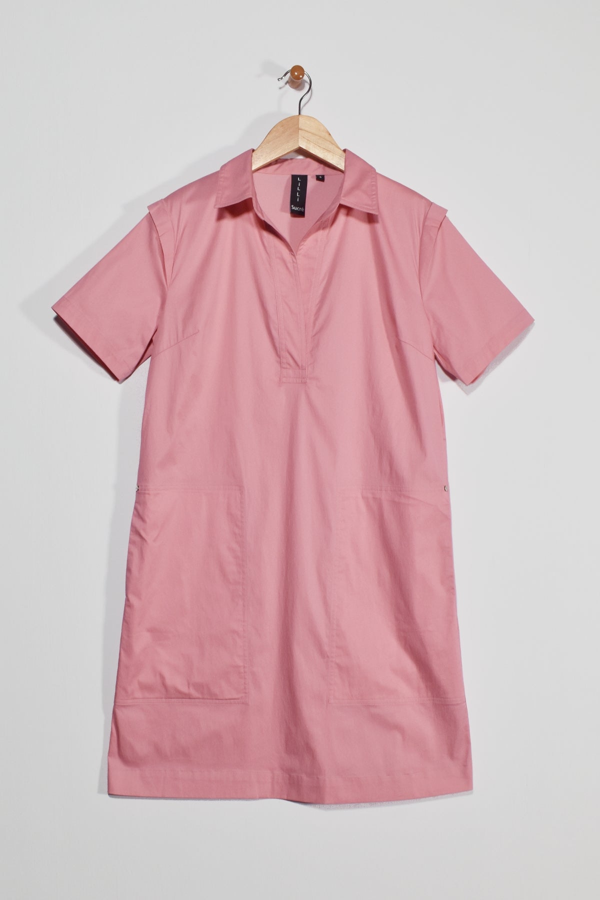 37” Short Sleeve Shirt Collar Dress Lilli Sucré