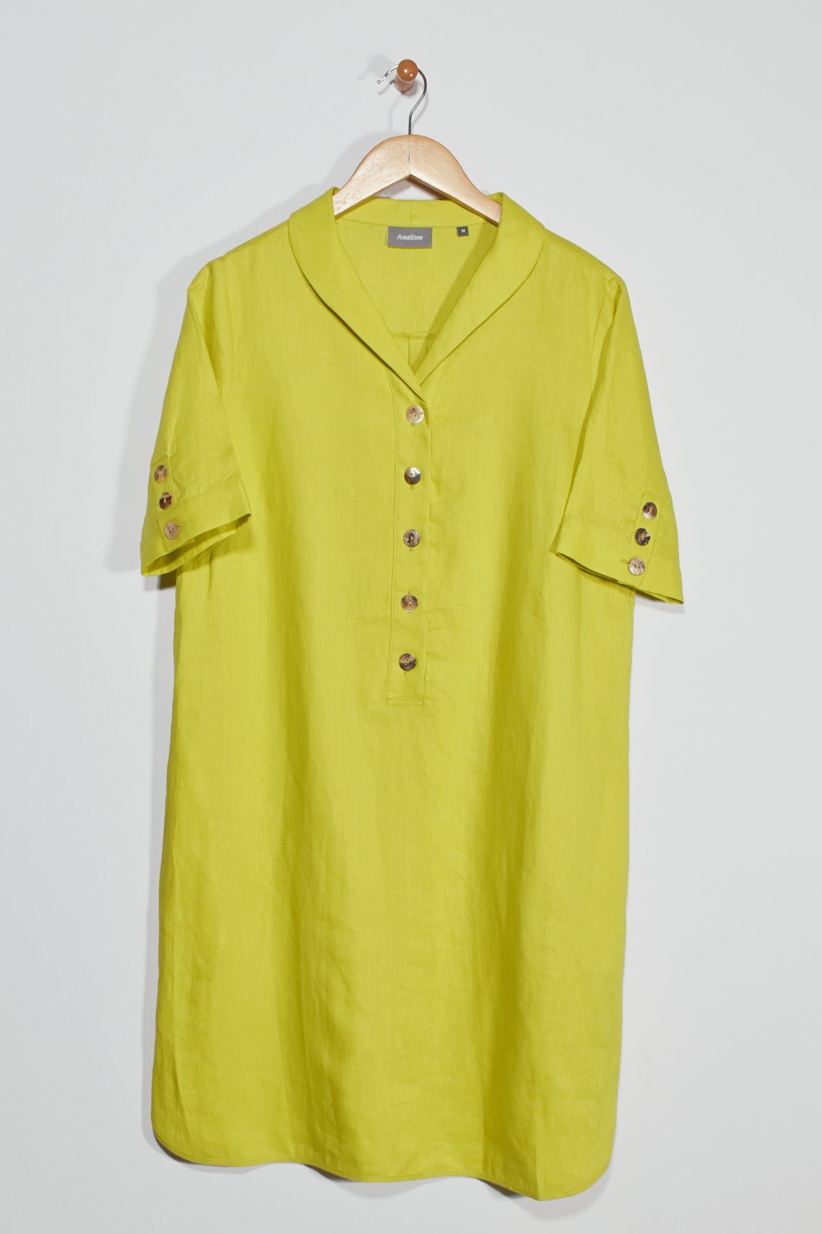 38" Shirt Collar Dress with Elbow Sleeves Amélline