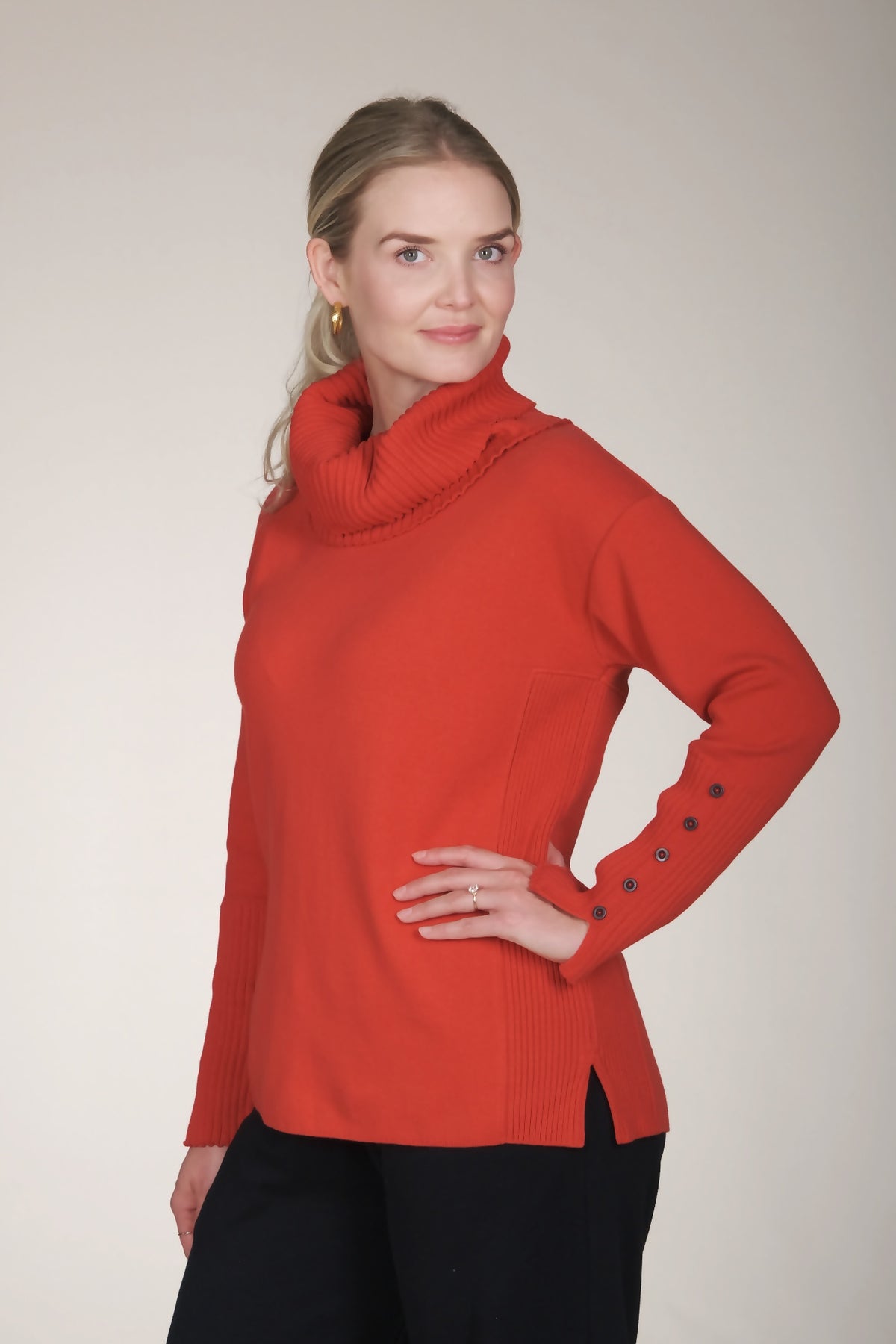 25" 2-Piece Sweater with Ribbed Scarf New Orleans Knitwear